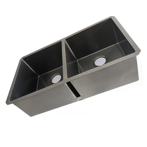 Lavello Professionale a Doppia Vasca per Ristoranti con Trappola per Grasso e Paraspruzzi in Acciaio Inox 304 per Cucine Commerciali - Product Image 3