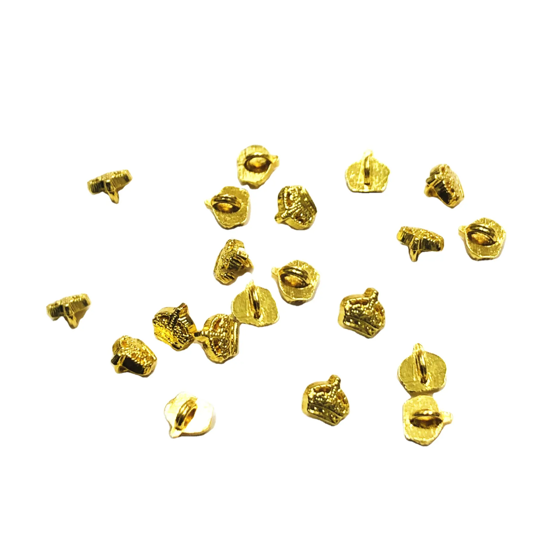 5mm fai da te oro argento bronzo bottoni a forma di corona vestiti per bambole ornamento tappezzeria mini bottoni da cucito in metallo per l'artigianato