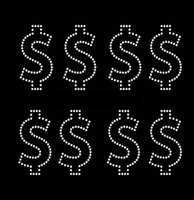 Motif dollar américain strass Design Hotfix fer à repasser Bling Patch diamant transfert strass modèle décalcomanie pour t-shirts