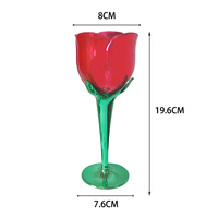 Verre à vin en plastique électroplaqué en forme de rose de 7 oz, réutilisable, pour mariage, fête, Saint-Valentin