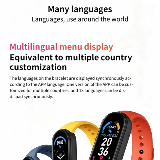 M7 Smart Fitness Tracker Color Screen Step Counting Heart Rate Sleep Monitoring Metal App Function