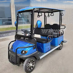 Carrito de golf eléctrico azul de 4 asientos, personalizado de fábrica, para transporte en hoteles, resorts y parques. - Product Image 3