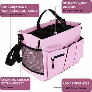 Hot Sales Multifunctional Modern Oxford Fabric Foldable Cleaning Organizer Bag Pink Garden <b>Tool</b> <b>Storage</b> Housekeeping Wearable - Product Image 5