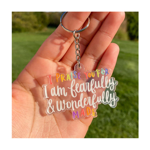 Free Sample Custom Acrylic Keychain Design Your Own Logo Wholesale Clear Plastic key chains