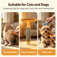 Peigne à double rangée pour animaux de compagnie, brosse démêlante pour éliminer les poils lâches, outil de toilettage pratique pour chiens et chats