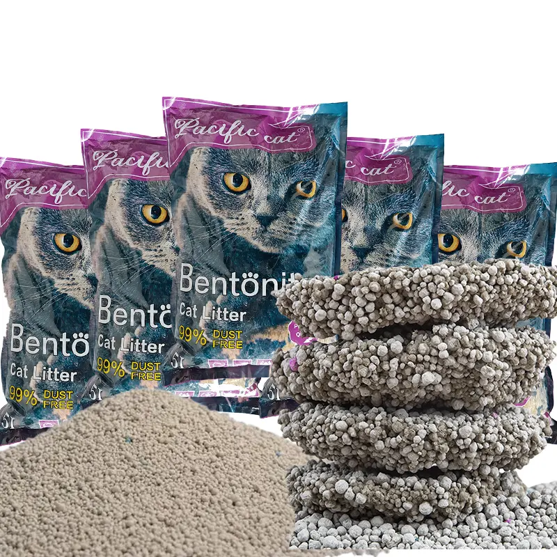 OEM/ODM grosir pabrik Eco-Low debu kuat gumpalan kontrol bau kotoran kucing alami bentonit Mineral PE benar-benar baik kucing