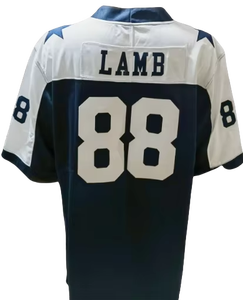 Maillot de football personnalisé respirant imprimé, coupe courte, Elliott 15, <span class=keywords><strong>Pollard</strong></span> 20, Pickens 3, bleu marine et blanc, version alternative d'été - Product Image 5