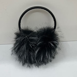 Женские Зимние теплые наушники из искусственного лисьего меха оптом регулируемые наушники с имитацией меха енота - Product Image 3