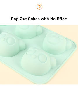 केक चॉकलेट कैंडी फोंडेंट साबुन के लिए अनुकूलित 6 सिलिकॉन केक मोल्ड बियर केक मोल्ड सिलिकॉन बेकिंग मोल्ड - Product Image 3