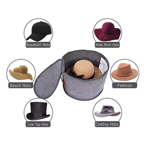 Boîte de <span class=keywords><strong>rangement</strong></span> pliable transparente en feutre pour chapeaux, grande capacité, personnalisable, fournie par l'usine, pour le transport et le <span class=keywords><strong>rangement</strong></span> de chapeaux de voyage - Product Image 3