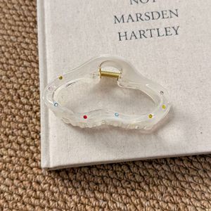 Pinza de Pelo con Forma de Lazo y Pedrería Colorida, Pinza de Pelo Geométrica de Plástico Blanco para Mujer, Accesorio de Moda Diaria Informal - Product Image 4