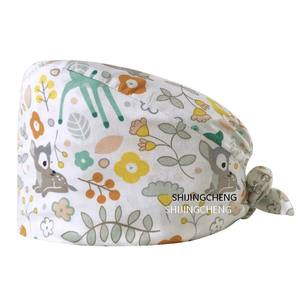 6 Gorros Bouffant con Botones, Turbante Elástico Unisex con Botones para Mujer, Gorro Ajustable con Lazos - Product Image 3