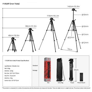 Trípode Flexible de Aleación de Aluminio 3520 Profesional para Cámara Réflex Digital con Nivel de Burbuja y Bolsa de Transporte para Cámara y Teléfono Inteligente - Product Image 6