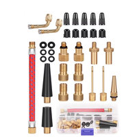 MAXFORD 32 pièces Outils adaptateurs de valve Presta et Schrader en laiton, aiguilles pour pompe à ballon, accessoires de pompe à vélo, compatibles avec les ballons de gym et les jouets