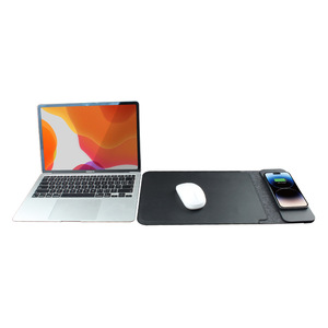 Sacoche pour ordinateur portable en cuir PU avec fonction de charge sans fil 15W et tapis de souris intégré, vente en gros OEM, idéal pour les professionnels - Product Image 2