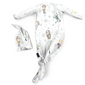 Combinaisons en tricot boutonnées pour bébé, 100% fibre de bambou, pour nouveau-né - Évacuation de l'humidité et séchage rapide, personnalisable, impression numérique unisexe (Nouveau) - Product Image 1