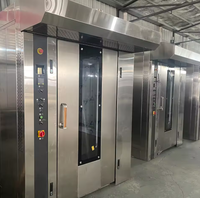 Nouveau four rotatif automatique électrique/gaz commercial avec 36 plateaux, 380V, contrôle PLC, thermostat réglable pour boulangerie et restaurant