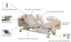 Электрическая Больничная койка с 5 функциями, Электронная Медицинская Кровать для больницы, предназначенная для ухода за пациентами - Product Image 5