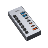 Hub USB 3.0 7 Port USB C dengan Pengisian Cepat PD 20W Transfer Data 5Gbps Kabel Aluminium Alloy 120cm untuk Laptop Desktop