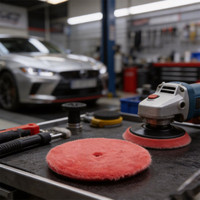 Tampon en laine rouge Buffing King de 3/5/6 pouces pour le ponçage et l'éclaircissement des grandes surfaces de peinture sur les VR.