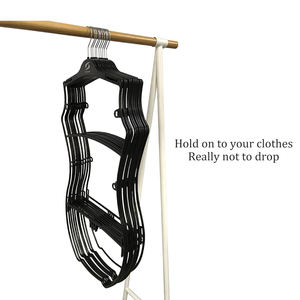 Cintres multifonctionnels en plastique moulé par injection pour maillots <span class=keywords><strong>de</strong></span> <span class=keywords><strong>bain</strong></span>, bikinis et lingerie pour femmes, couleur rose, avec crochet flexible chromé argenté - Product Image 5