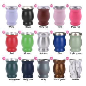 Vente flash : <span class=keywords><strong>Tasse</strong></span> à yerba mate de 8 oz en acier inoxydable, mug à thé sous vide <span class=keywords><strong>pour</strong></span> thé chaud, logo personnalisé, forme de petite gourde, gobelets à mate classiques - Product Image 3