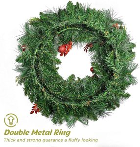 Couronnes <span class=keywords><strong>de</strong></span> Noël artificielles décoratives personnalisées <span class=keywords><strong>de</strong></span> 24 pouces 60 CM pour la décoration <span class=keywords><strong>de</strong></span> maison <span class=keywords><strong>de</strong></span> vacances - Product Image 4