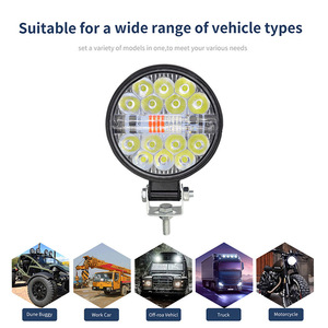 Luz de conducción cuadrada de 3 pulgadas y 48W con luz de advertencia automotriz intermitente roja y azul, luz de trabajo LED para tráfico de automóviles - Product Image 2
