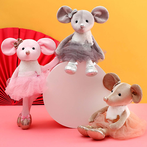 Topolino di <span class=keywords><strong>Peluche</strong></span> Rosa con Grandi Orecchie, Giocattoli Imbottiti con Vestito, Bambole Ballerine, Regali per Recital, Eleganti Bambole <span class=keywords><strong>Topo</strong></span> Promozionali - Product Image 4