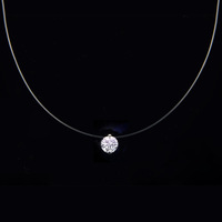 Zooying – collier de ligne de pêche Simple, invisible, transparent, chaîne de clavicule, vente en gros, collier court en zircon, larmes de sirène