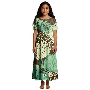 <span class=keywords><strong>Vestidos</strong></span> Hawaianos de Manga Corta para Niña, Vestido Vacacional con Estampado Floral, Vestido <span class=keywords><strong>Aloha</strong></span> con Estampado Floral Personalizado, Ropa Polinesia para Niños - Product Image 3