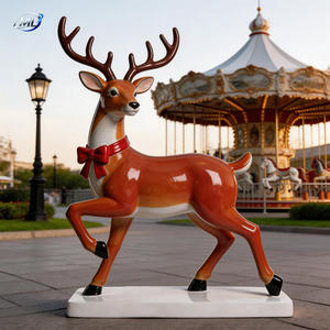 Estatua de Ciervo Sika de FRP Colorida, Adorno para Jardín Exterior, Estatua de Ciervo Sika de FRP de Alta Calidad, Venta al por Mayor de Fábrica - Product Image 2
