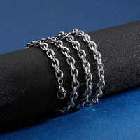 Collier tendance en chaîne corde en acier inoxydable argenté, large, avec breloques en forme de O et de croix, 2/3/4/4,5/5,5/9 mm, vente en gros