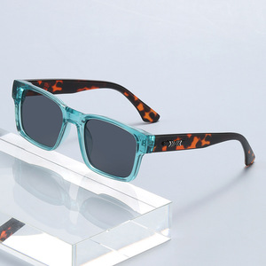 Square <b>Frame</b> Sunglasses For Men UV400 Protection Leopard Print <b>Large</b> <b>Frame</b> Fashionable Party Wear PC Material - Product Image 1