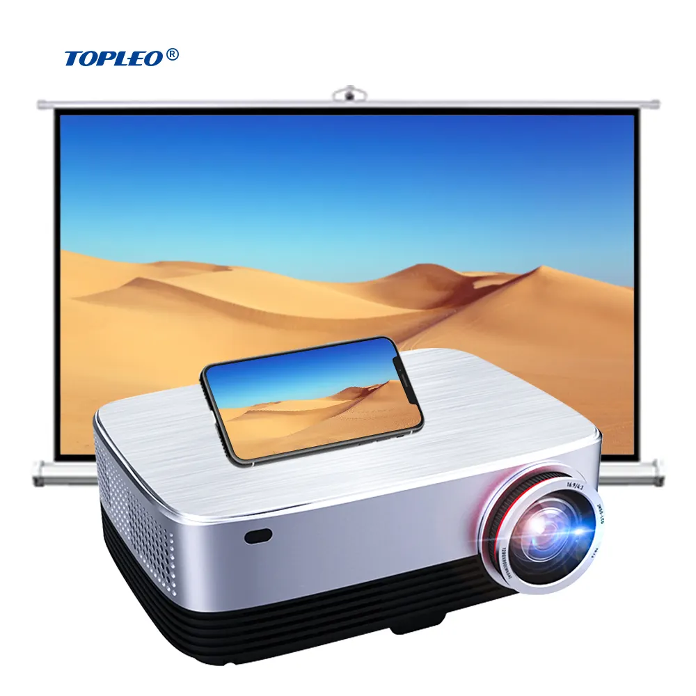 Topleo mini projetor inteligente portátil, mini lcd bt4.2 miracast airplay pocket home android