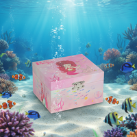 Caja Musical de Papel con Manivela Giratoria de Sirena Rosa Yiyu - Regalo Ecológico para Ella en San Valentín