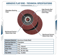 Flap Disc 115mm Grit 80 Berlapis Aluminium Oksida Cakram Pengamplasan Hook Loop Fast Cut