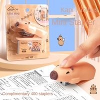 Mini Agrafeuse Multifonction Capybara : Agrafeuse de Bureau Compacte et Portable pour Étudiants, Agrafeuse Mini avec Agrafes