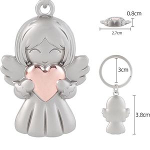 سلسلة مفاتيح ملاك للفتيات اللطيفة ، سلسلة مفاتيح معدنية آمنة للأطفال ، هدايا ولي الأمر على شكل قلب ، قلادة حارس ، سلسلة مفاتيح - Product Image 4