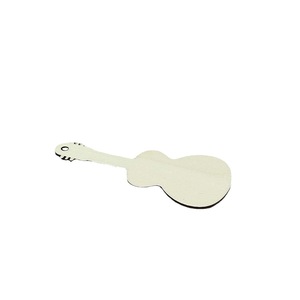 Wooden guitar pendant, laser-cut irregularly shaped wooden blank, writable and graffiti-friendly creative <b>bookmark</b> with holes - Product Image 4