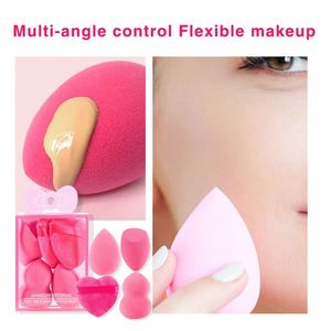 Set de 5 Esponjas de Maquillaje Love Puff, Esponja para Base de Maquillaje con Efecto Cojín de Aire, Esponja para Polvo Húmedo y Seco, Triangular, Cuadrada, con Estampado de Gotas - Product Image 2