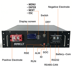 Batterie au lithium SOSLLI 48V 100Ah pour rack de serveur, durée de vie élevée (plus de 6000 cycles) pour les projets de stockage d'énergie solaire verte durable - Product Image 3