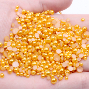Nizi vendre bien 12mm 50pcs beaucoup de couleurs colle sur résine demi Flatback perles vêtements robes bricolage artisanat Scrapbook décoration - Product Image 6