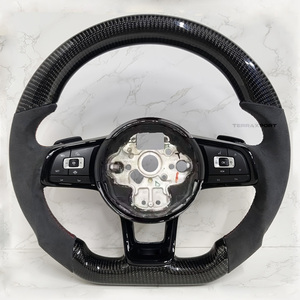 Volante Deportivo de Fibra de Carbono Real para Golf GTI Jetta Polo 2013-2020, Accesorios para Auto VW con Franja Superior Personalizada, Tipo 1, Mk7 - Product Image 4