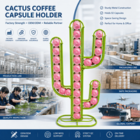 Support à capsules de café Cactus, 52 compartiments, double face, rotatif, en métal, organiseur de capsules de café, support de rangement pour capsules Nespresso, comptoir