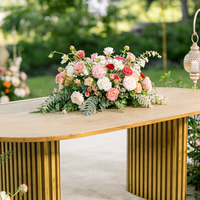 Table de réception de mariage personnalisée de style américain, forme ovale, 100% bois massif, 8 personnes, pour location