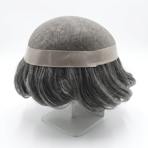 Parrucchino da Uomo di Alta Qualità con <span class=keywords><strong>Base</strong></span> Mono e Centro in PU Trasparente, <span class=keywords><strong>Capelli</strong></span> Indiani Remy, Densità 130%, Lunghezza <span class=keywords><strong>6</strong></span> Pollici - Product Image 2