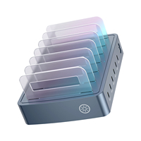 Station de charge 100W pour plusieurs appareils, 6 ports USB C, 6 ports PD, stations de charge rapide, adaptateur de chargeur Type C pour téléphone 17 16