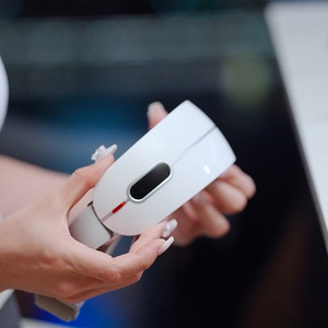 Rechargeable <b>Heated</b> Eye Massager 1000mAh-1200mAh Type C <b>USB</b> White Silicone Material Eye Care Device For Adults - Product Image 1
