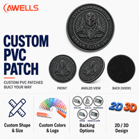 Badge logo 3D en PVC personnalisé et durable pour le club City Guardian, l'unité d'élite urbaine, et l'équipement de style de vie AWELLS (vente en gros)